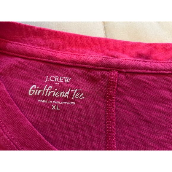 J.CREW Women's Short-Sleeve Girlfriend Crewneck Tee Size XL in Pink - Picture 5 of 8